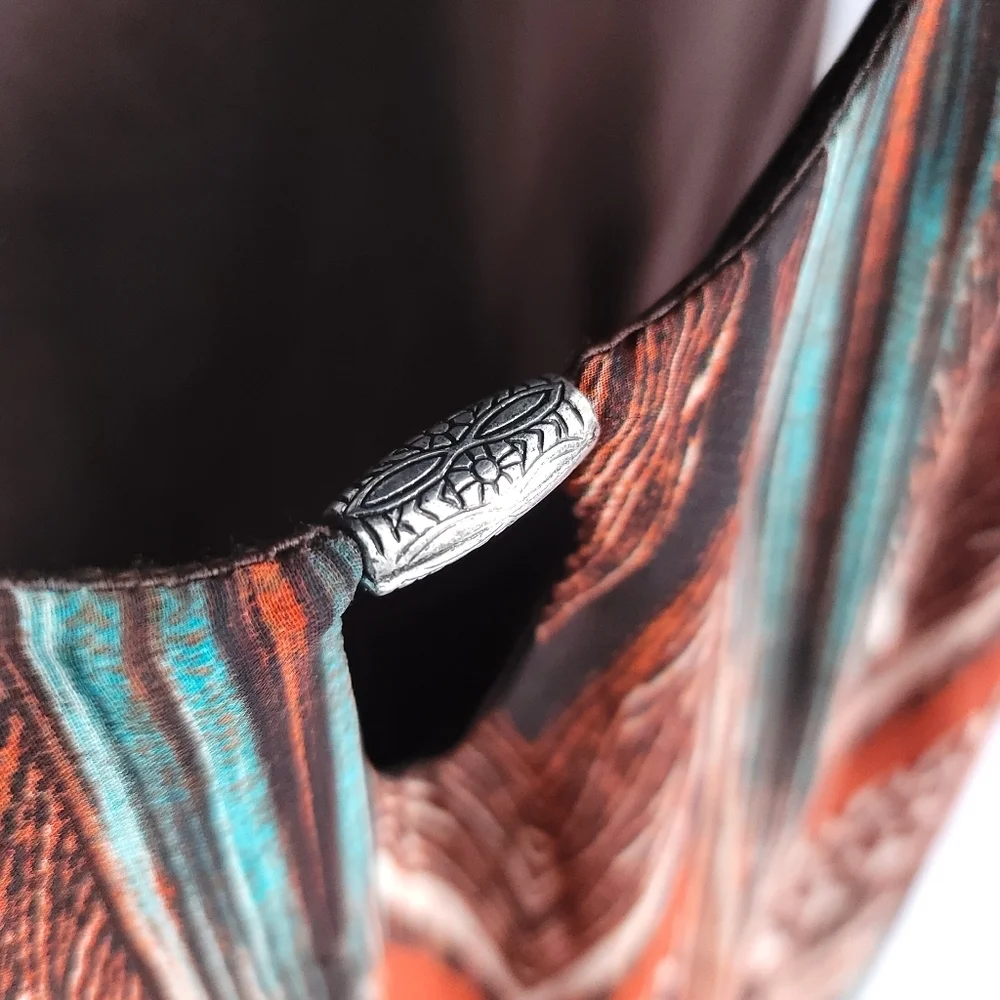 Rabbit Rabbit Rabbit Designs Azteca Print Bead Neckline Detail Size 14 - Picture 3 of 5